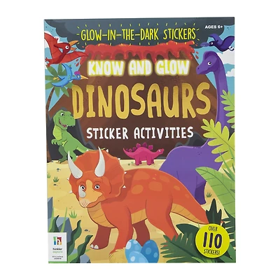 glow-in-the-dark dinosaurs sticker activity book with over 110 stickers