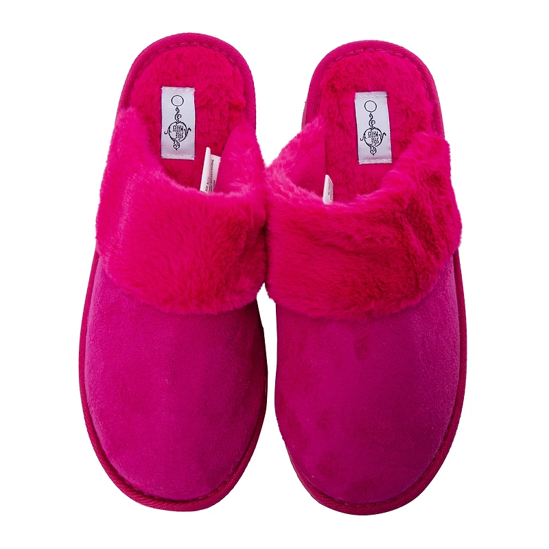 Ladies Faux Suede Scuff Slippers