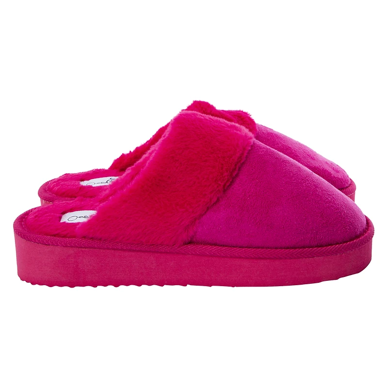 Ladies Faux Suede Scuff Slippers