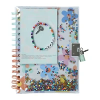 glitter journal with lock & bracelet 8.27in x 6in