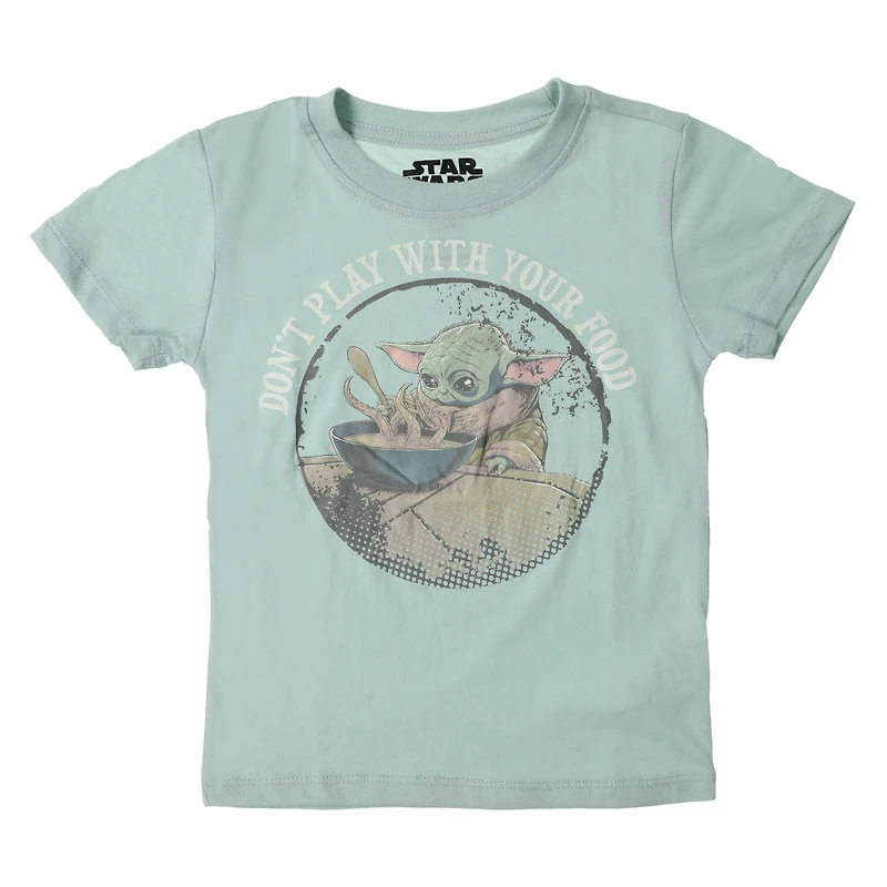 kid’s Grogu ‘don’t play with your food’ graphic tee