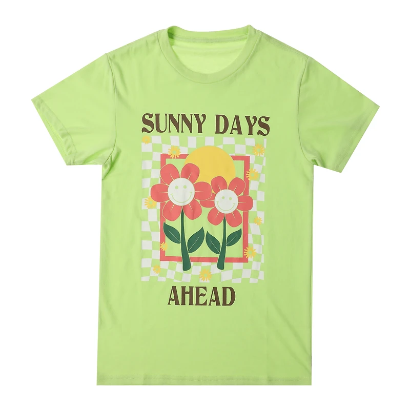 'sunny days ahead' floral graphic tee