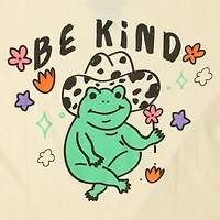 'be kind' cowboy frog graphic tee