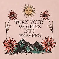 'turn your worries into prayers' graphic tee