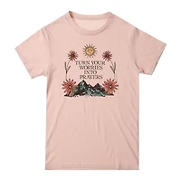 'turn your worries into prayers' graphic tee