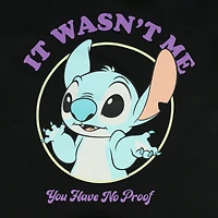 juniors Disney Stitch 'it wasn't me, you have no proof' graphic tee