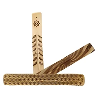 textured wooden incense burner