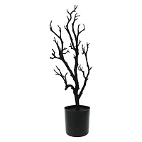black glitter tree halloween decor
