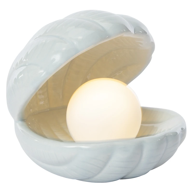 ceramic seashell with pearl accent lamp