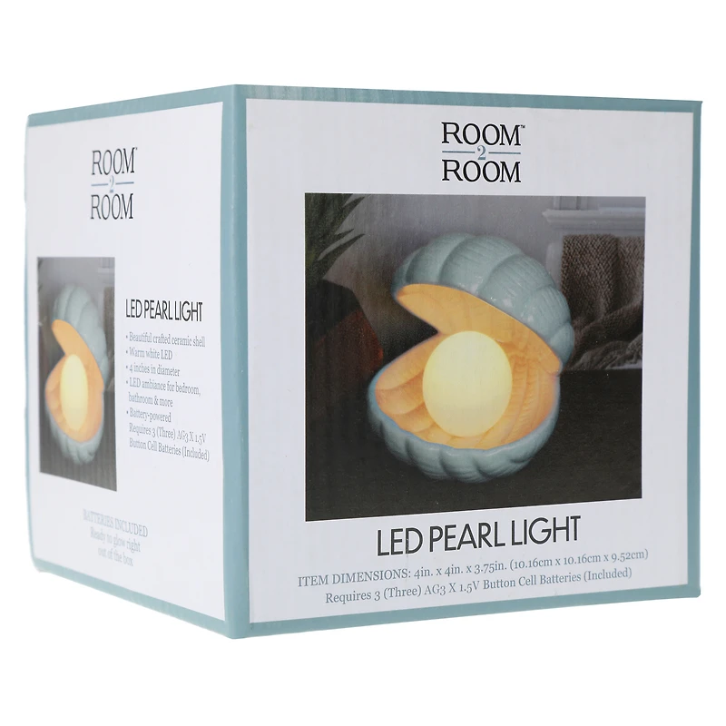 ceramic seashell with pearl accent lamp