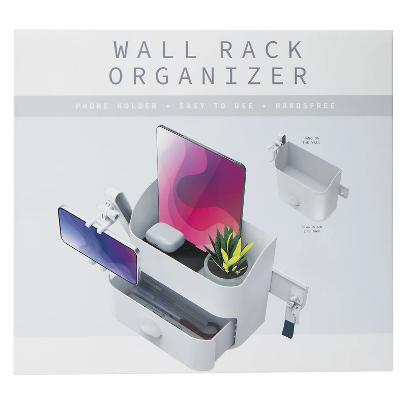 Wall Rack Organizer & Phone Holder