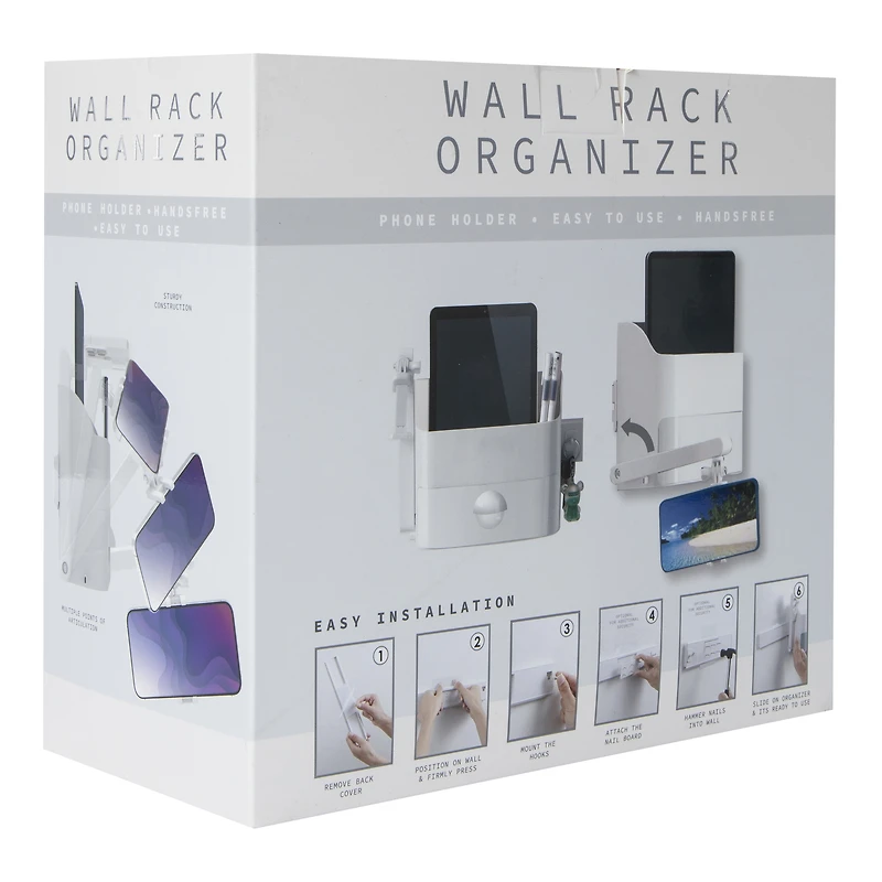 Wall Rack Organizer & Phone Holder