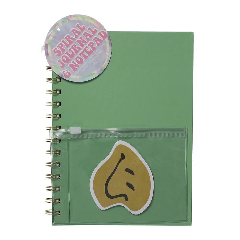 spiral journal with sticky notes