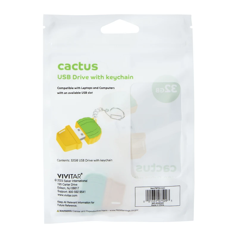 32 GB USB drive with novelty keychain case