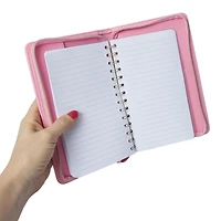 faux leather padded zipper journal 6in x 8in