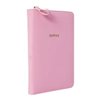 faux leather padded zipper journal 6in x 8in