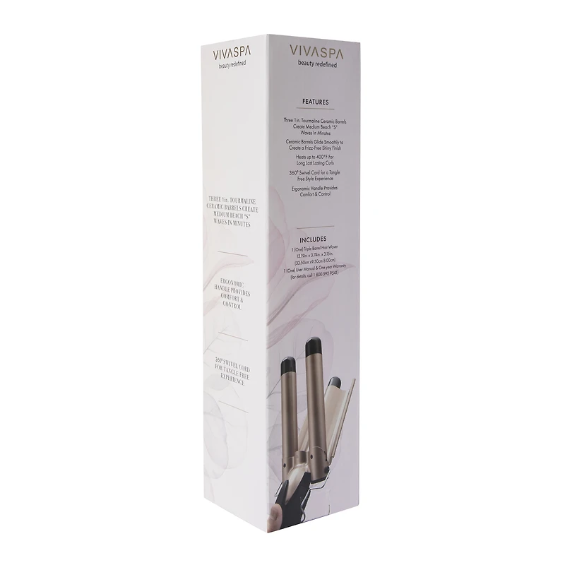 vivaspa triple barrel hair waver