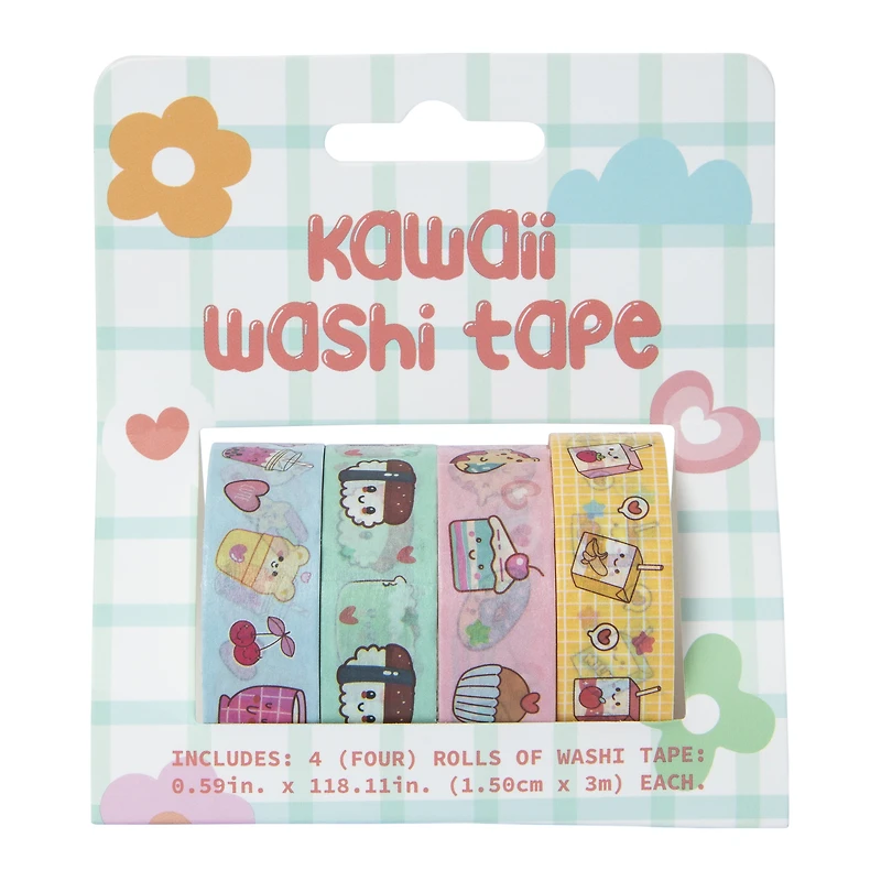 kawaii washi tape rolls 4-count