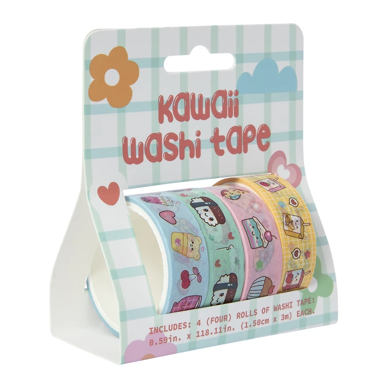 kawaii washi tape rolls 4-count