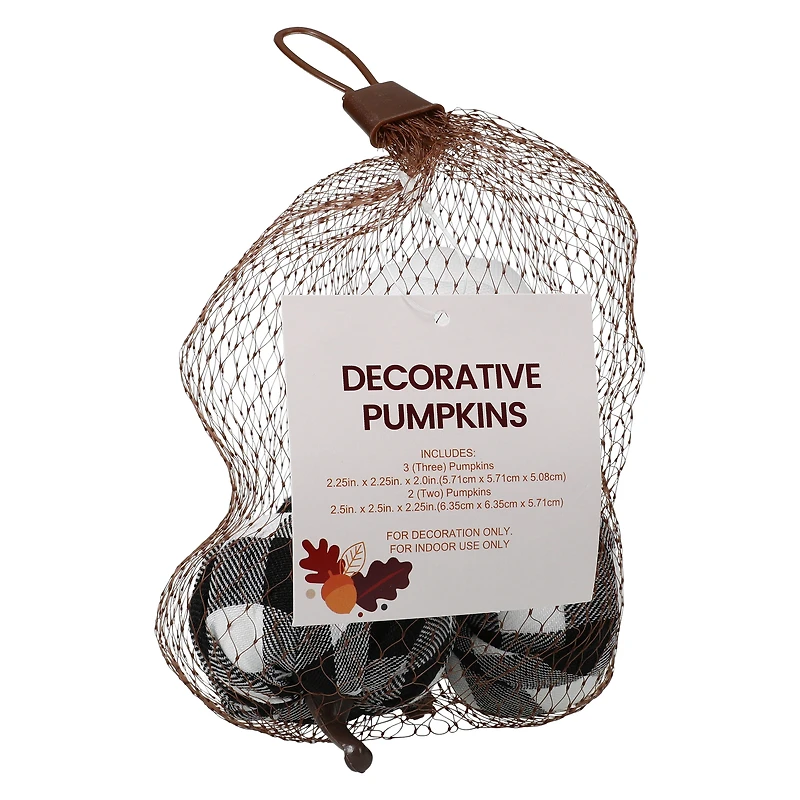 decorative pumpkins 5-count