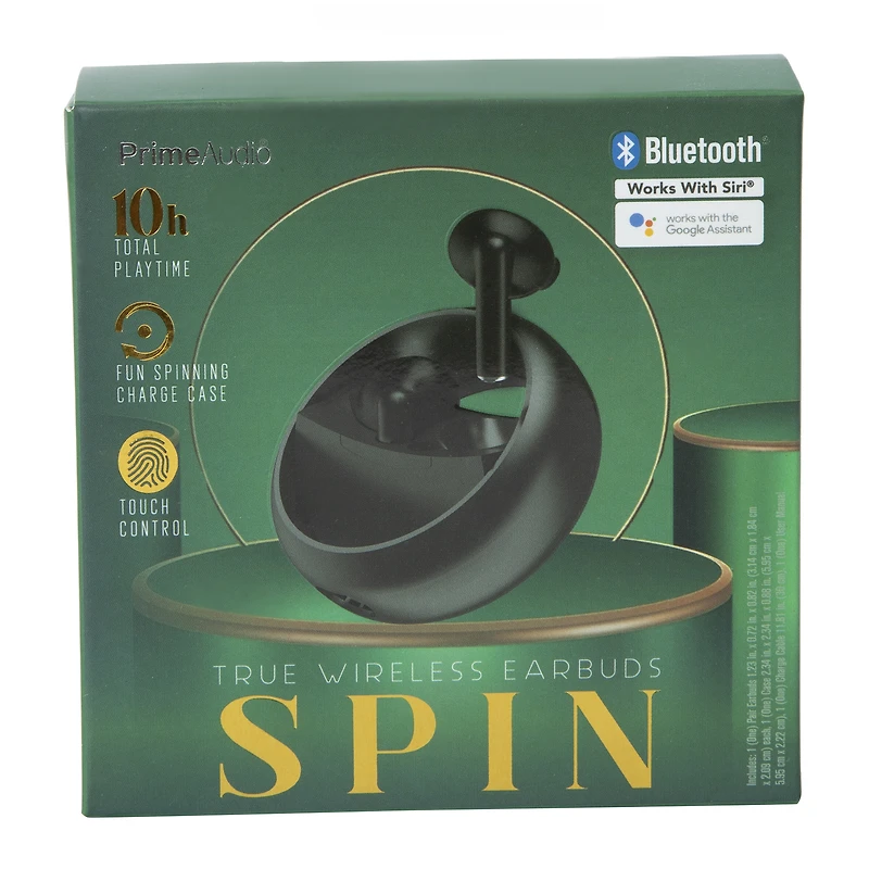 spin noise-isolating bluetooth® earbuds with mic