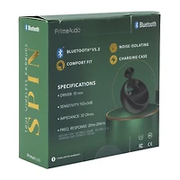 spin noise-isolating bluetooth® earbuds with mic