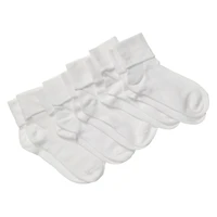 Ladies Tan Turn-Cuff Quarter Crew Socks 5-Pack