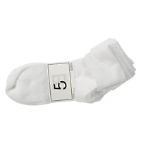 Ladies Tan Turn-Cuff Quarter Crew Socks 5-Pack