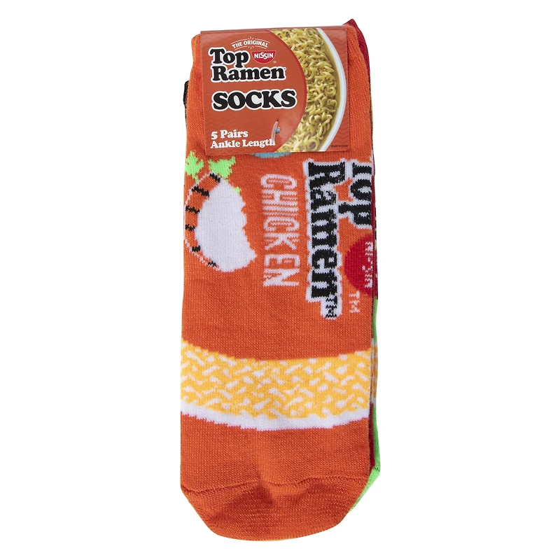 top ramen™ ladies ankle socks 5-pack