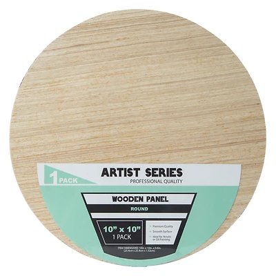 artist's round wooden panel 10in