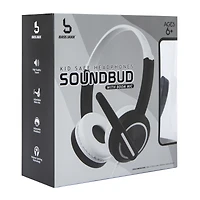 soundbud kid-safe wired headphones with boom mic