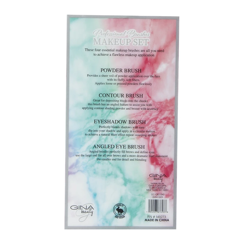 gina beauty™ makeup brush set 4-count