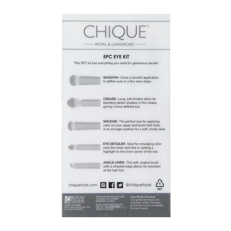chique™ face makeup brush kit 5-count