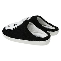 ladies blue happy face slippers