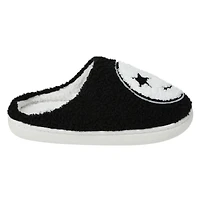 ladies blue happy face slippers