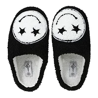 ladies blue happy face slippers