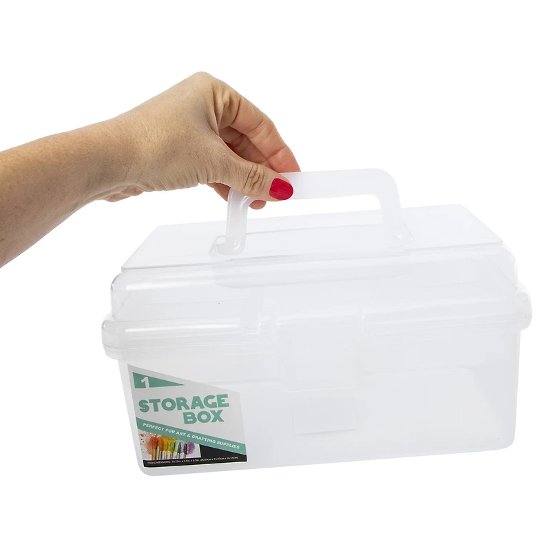 Storage Box With Lid 10.25in x 6.5in - Clear