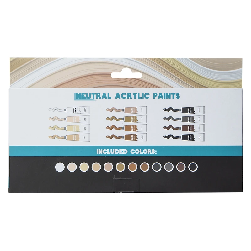neutral acrylic paints 12-count
