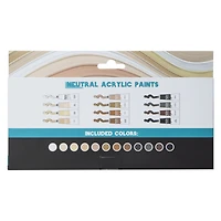 neutral acrylic paints 12-count