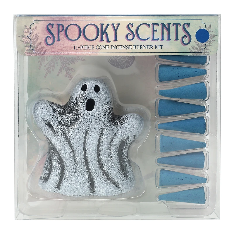 ceramic ghost cone incense burner 11-piece kit
