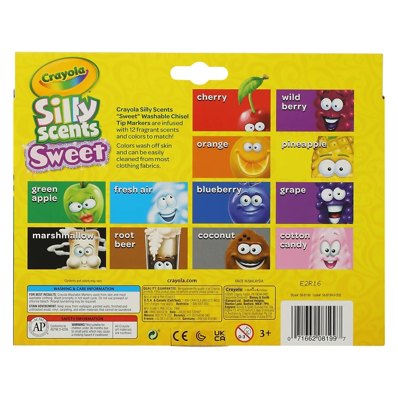 crayola® silly scents® washable markers 12-count