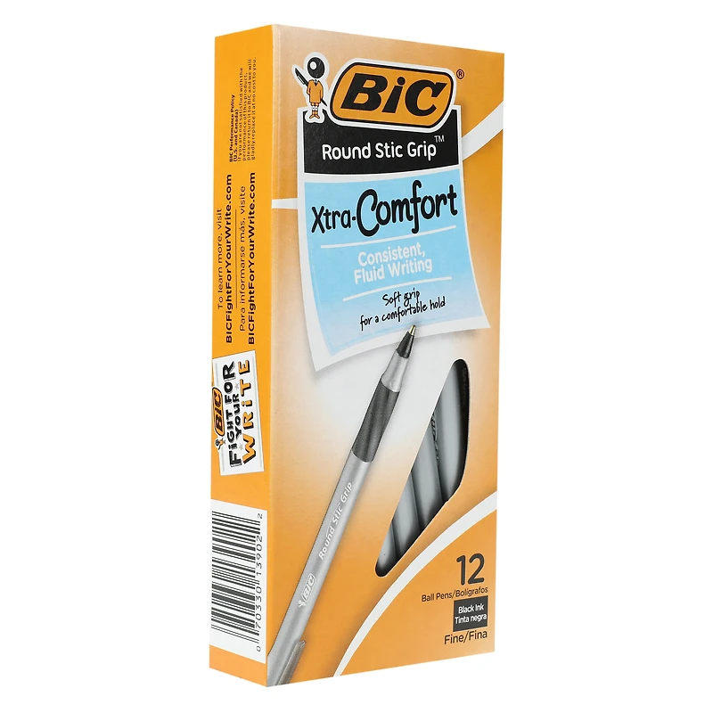 bic® xtra-comfort black ink pens 12-count