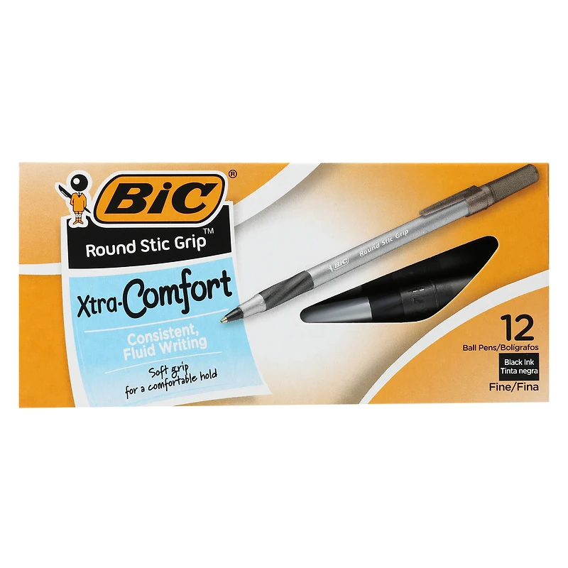 bic® xtra-comfort black ink pens 12-count