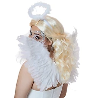 halloween white feather costume wings