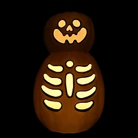 LED light up skeleton pumpkin decorations 15.35in