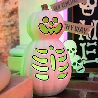 LED light up skeleton pumpkin decorations 15.35in