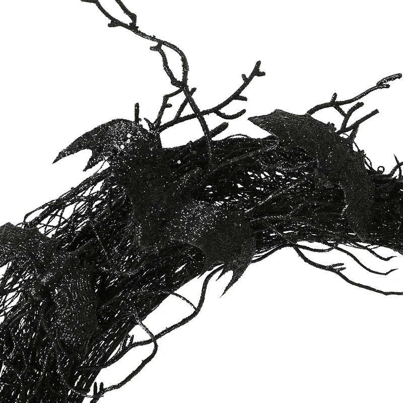 crescent moon halloween branch wreath 18in