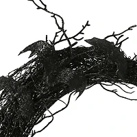 crescent moon halloween branch wreath 18in