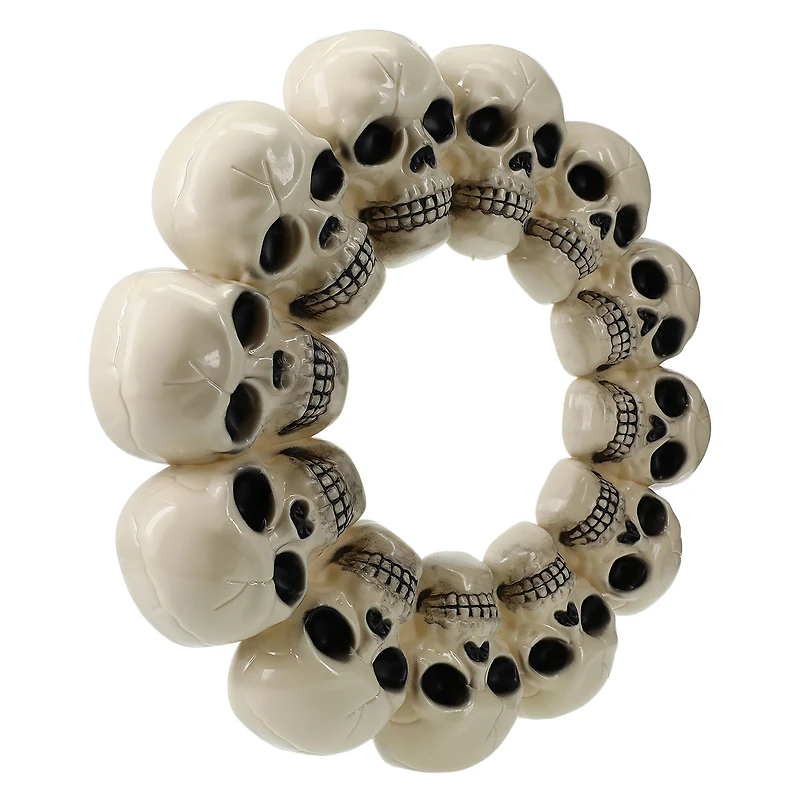 skull wreath halloween decoration 15.35in