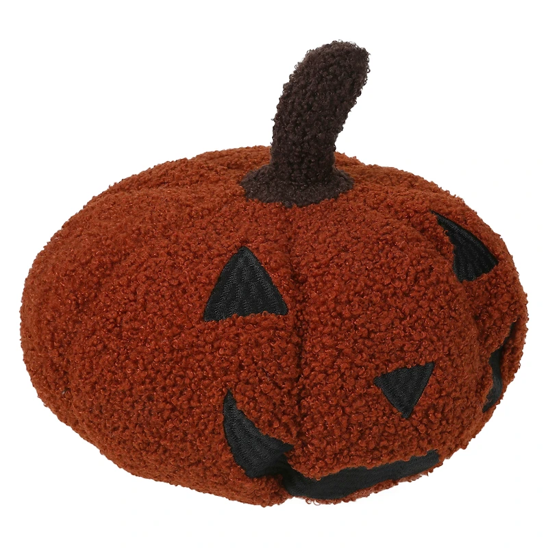 faux sherpa pumpkin pillow 9in x 7.87in